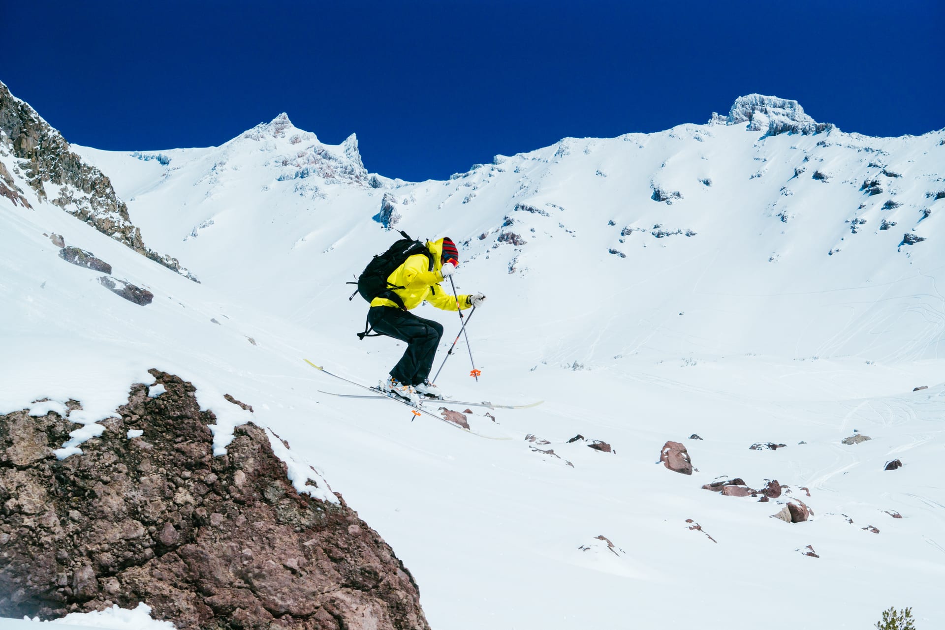 Backcountry skiing on Mount Shasta