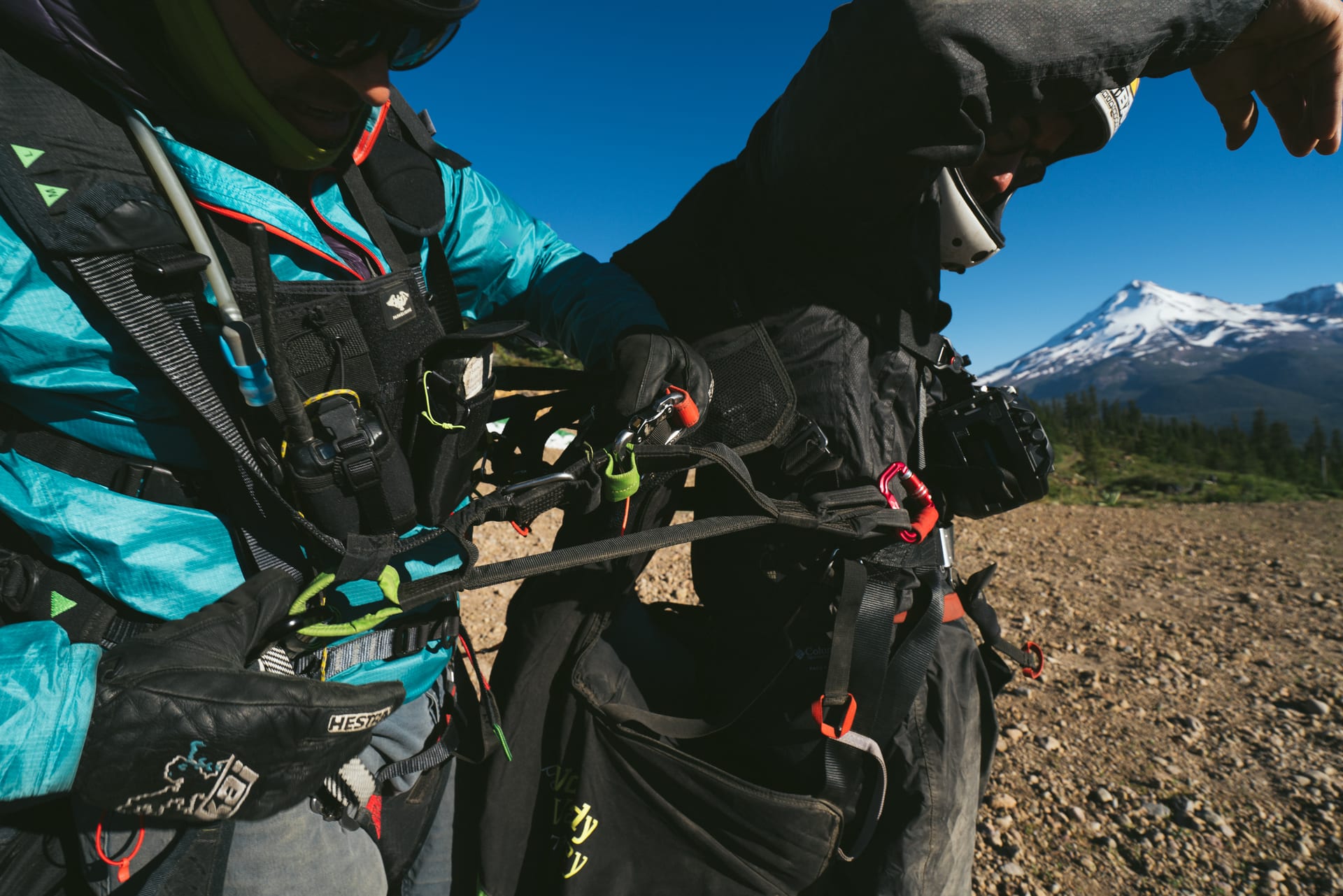 Paragliding below Mount Shasta